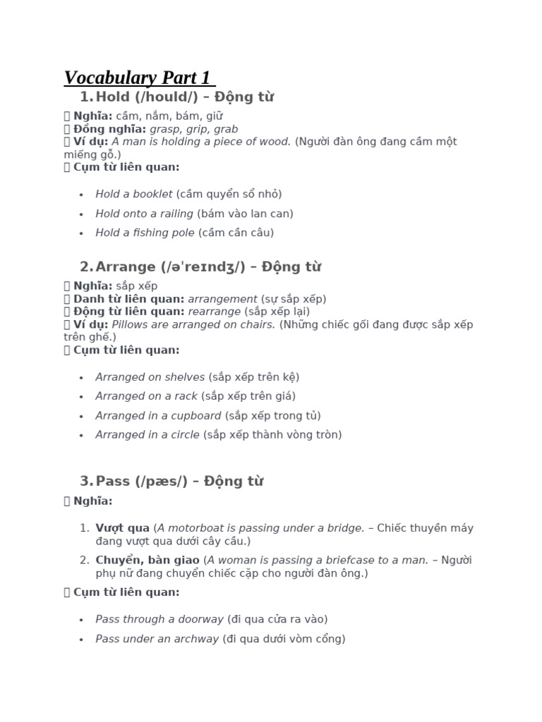Vocabulary Part 1 | PDF