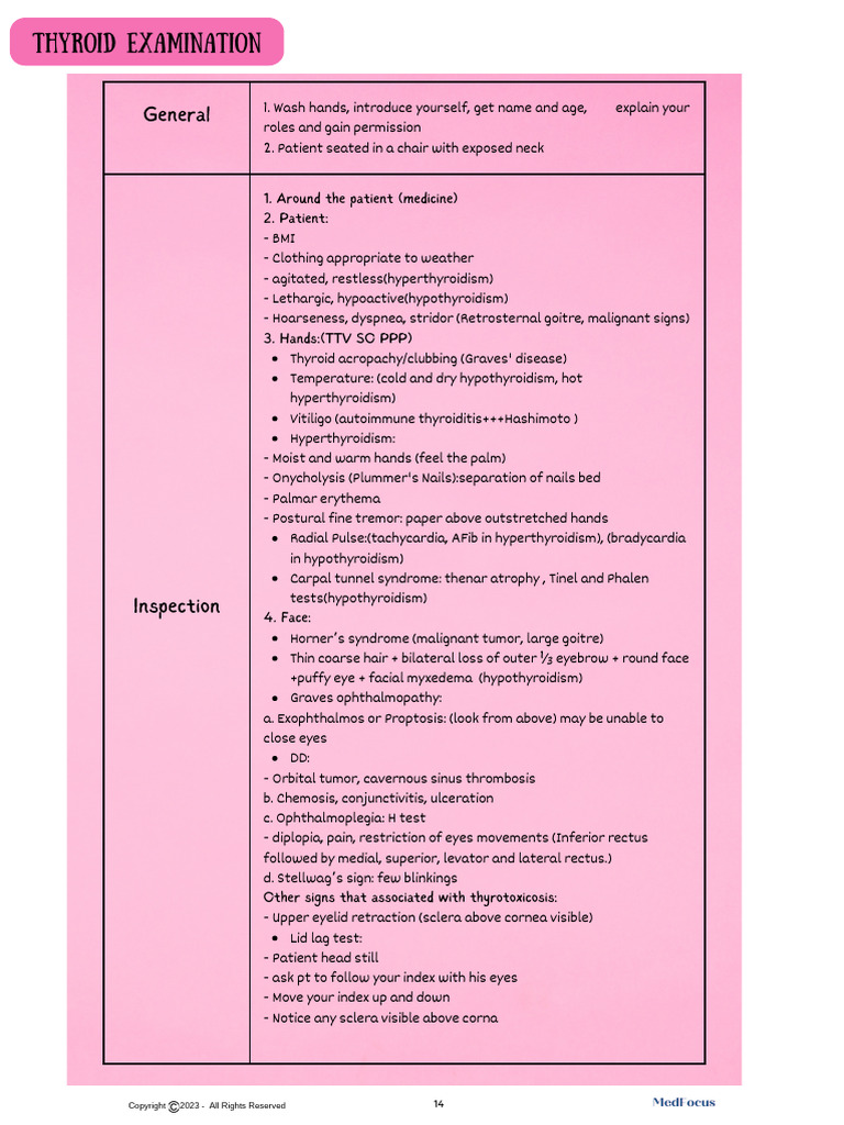 Comprehensive Thyroid Examination Guide | PDF | Thyroid | Pulse
