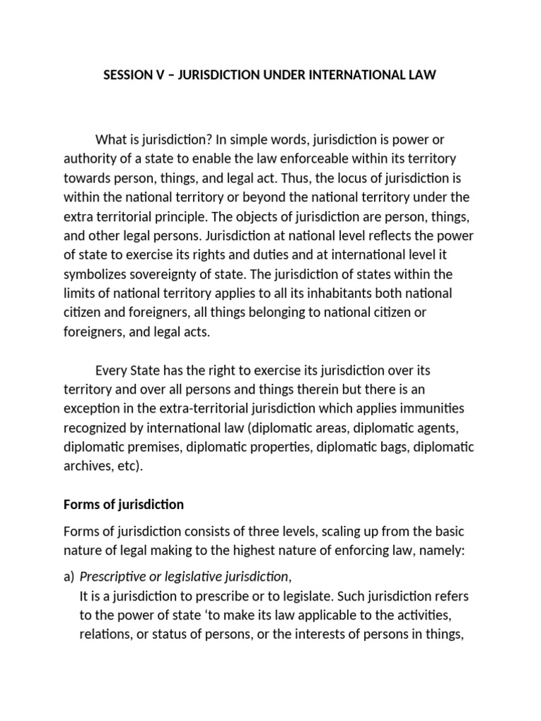Understanding Jurisdiction in International Law | PDF | Jurisdiction ...