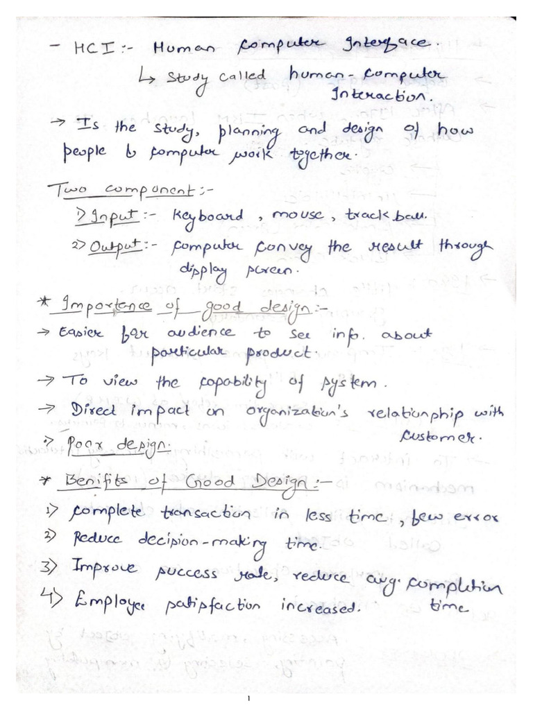 HCI Unit 1 | PDF