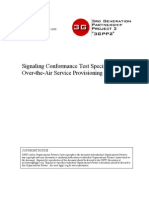 Signaling Conformance Test Specification For Over-the-Air Service Provisioning