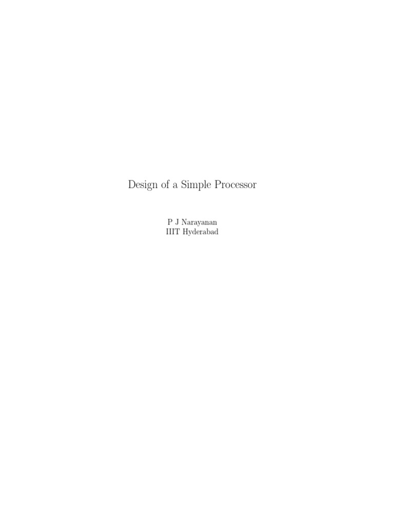 Simple Processor Design Overview | PDF | Central Processing Unit | Bios