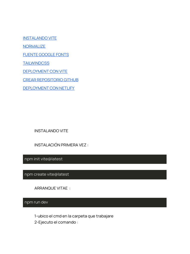 Guía de Instalación y Despliegue con Vite | PDF | Red mundial ...