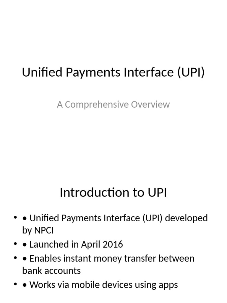 Understanding Unified Payments Interface (UPI) | PDF