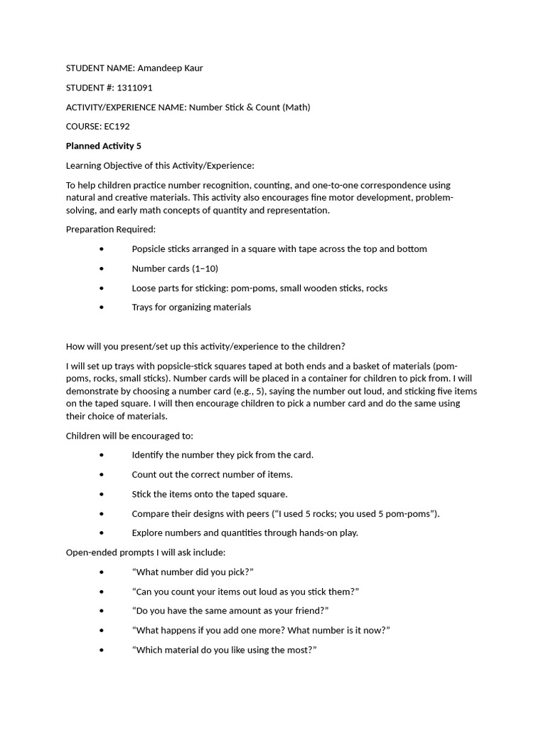 Planned Activity 5 Practicum 3 | PDF | Human Communication | Cognitive ...