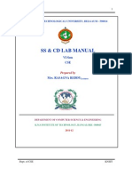 Ss & CD Lab Manual: Visvesvaraya Technological University, Belgaum - 590014