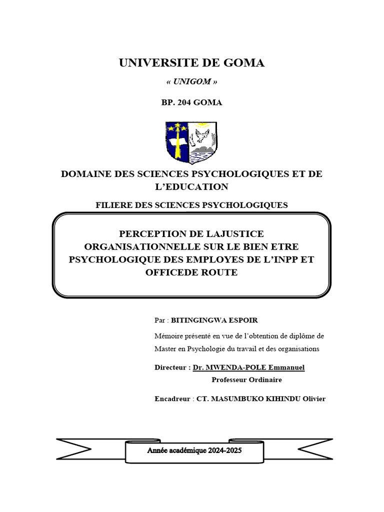 Justice organisationnelle et bien-être au travail | PDF | Psychologie ...