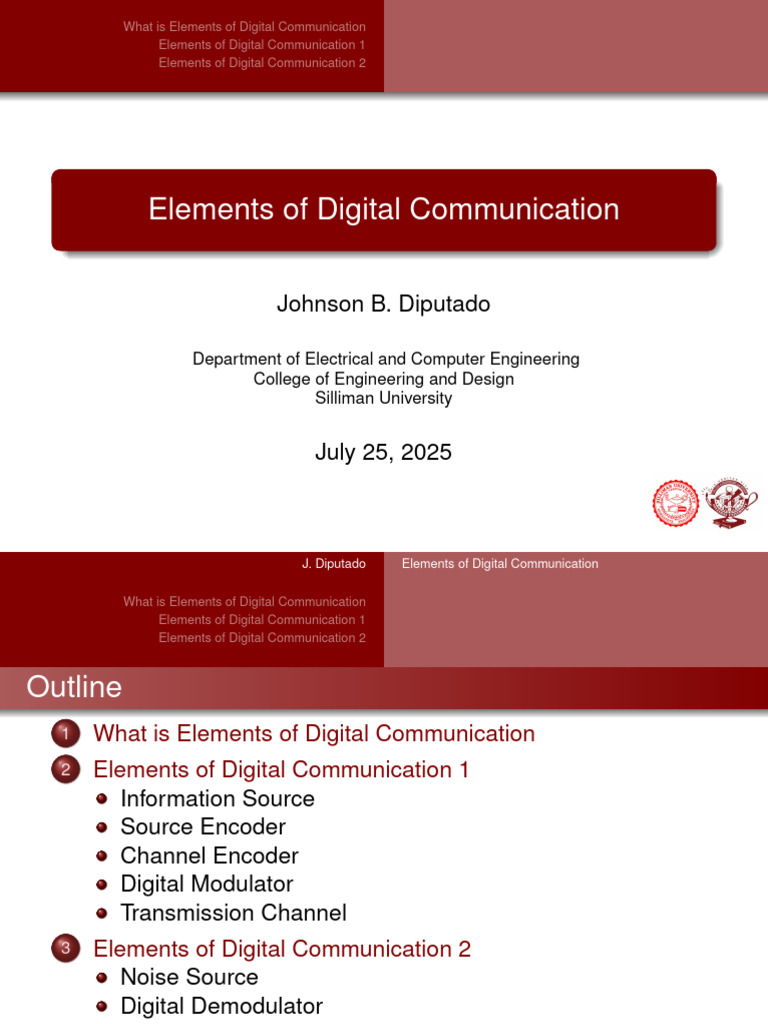 01 Elements of Digital Communication | PDF | Telecommunications | Data ...