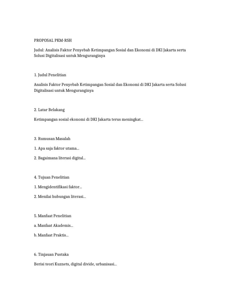 Proposal PKM RSH | PDF