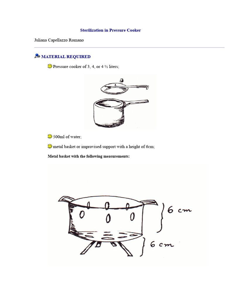 Pressure Cooker Sterilization Guide | PDF | Sterilization (Microbiology ...