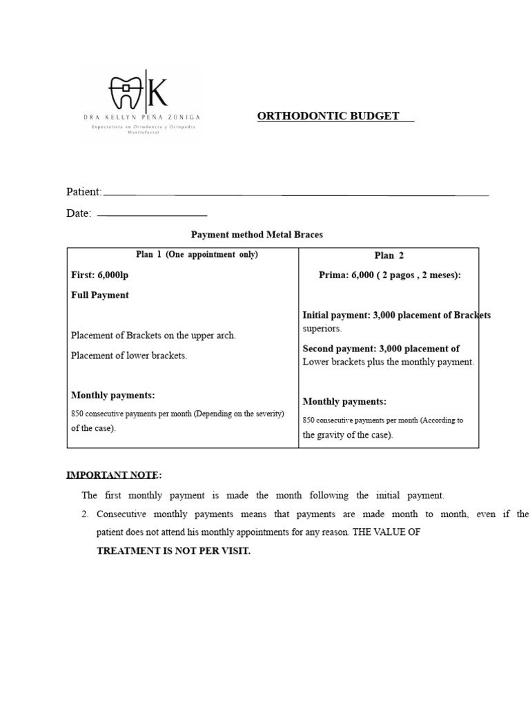 Orthodontic Treatment Payment Plans Guide | PDF | Orthodontics | Oral ...