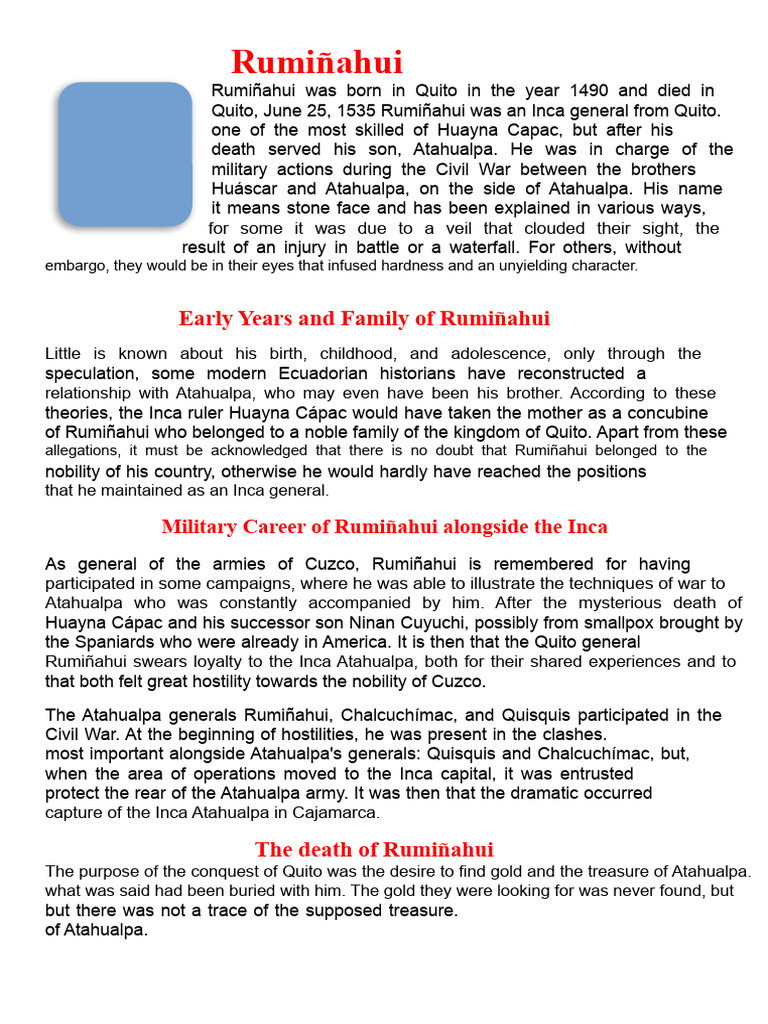 Rumiñahui: Inca General of Quito | PDF | Inca Empire