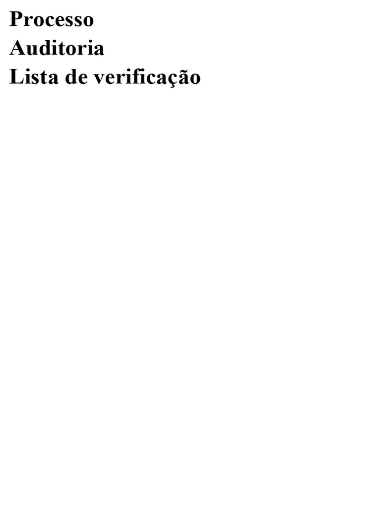 Checklist de Auditoria ISO 9001:2015 | PDF | Auditoria interna | Business