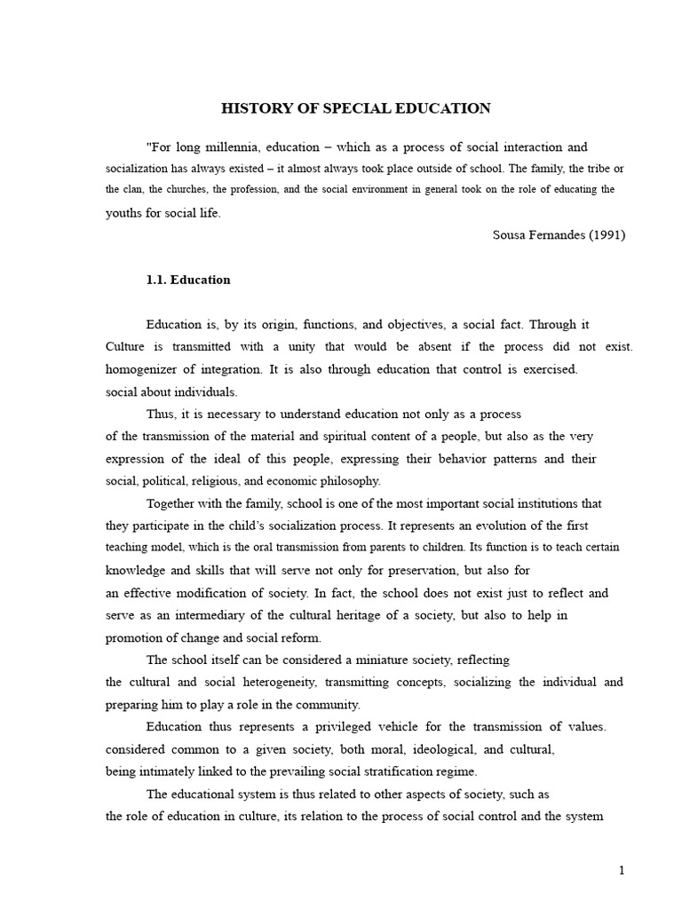 History of Special Education | PDF | Special Education | Disability