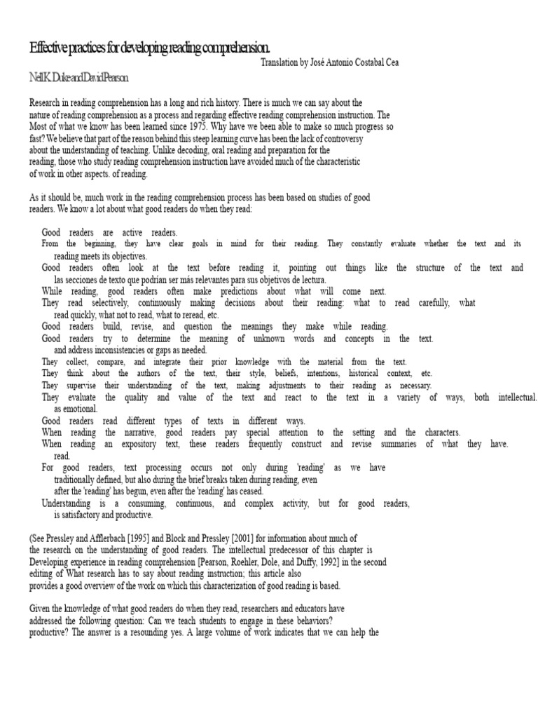 Strategies for Enhancing Reading Comprehension | PDF | Reading ...