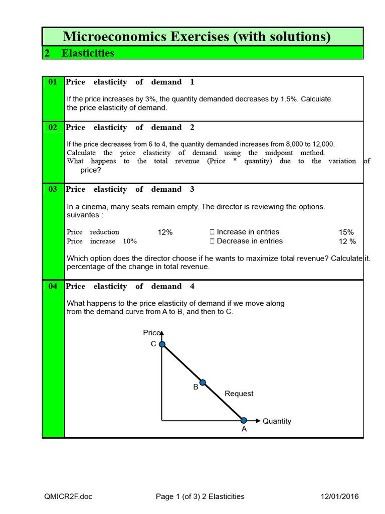 2 Elasticities | PDF | Price Elasticity Of Demand | Demand