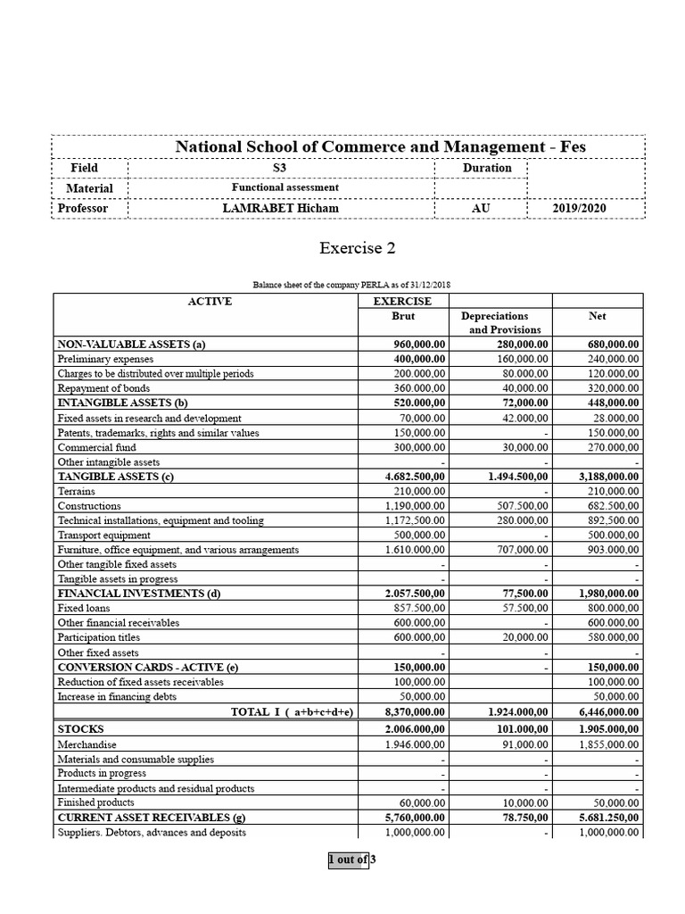 Exercise 1 Functional Balance | PDF | Equity (Finance) | Debt