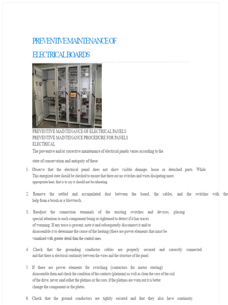 PDF Preventive Maintenance of Electrical Panels Compress | PDF | Switch ...