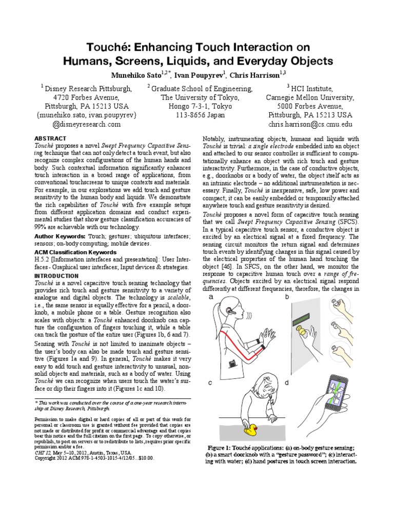 Touche Chi 2012 | PDF | Touchscreen | Sensor
