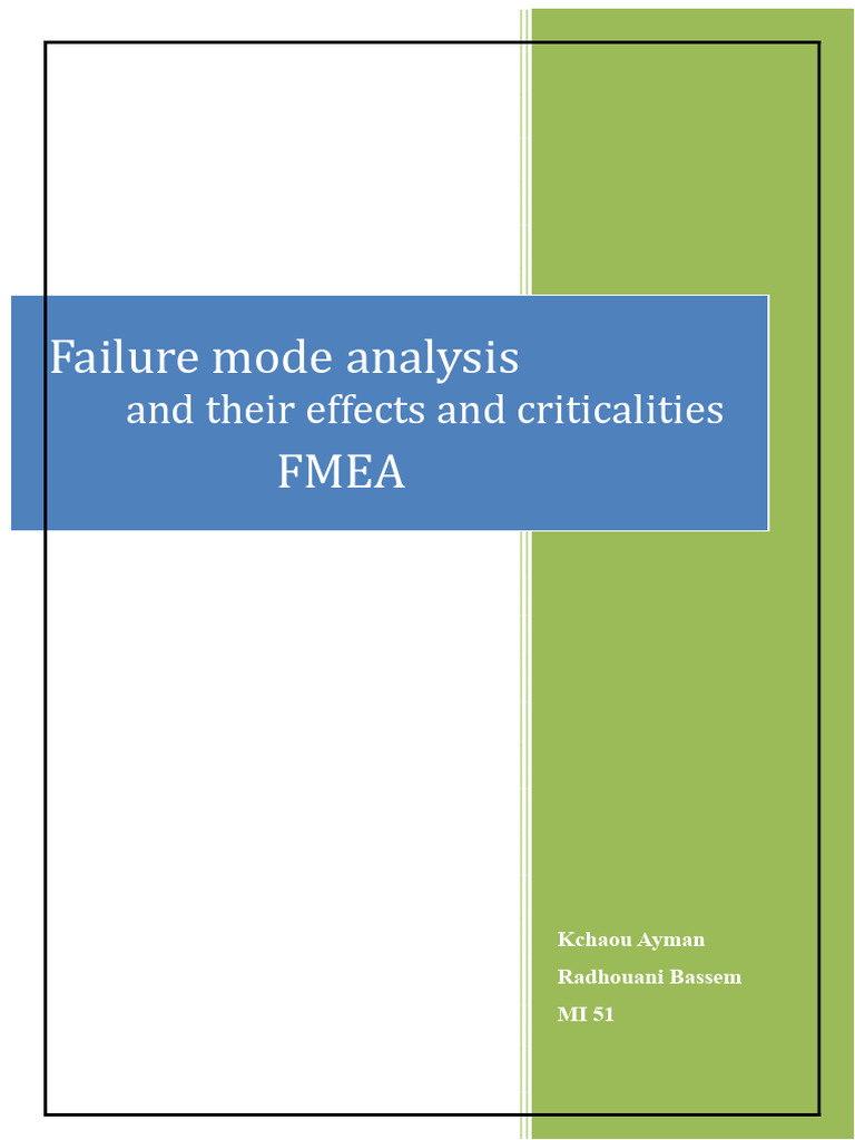 FMEA: Analyzing Failure Modes and Effects | PDF | Reliability Engineering