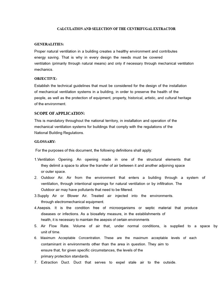 Calculation Memorandum (Air Extractor) | PDF | Ventilation ...