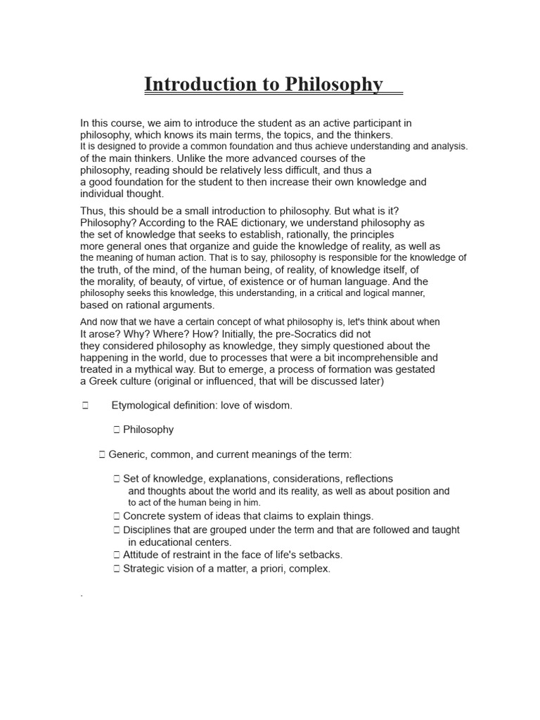 Introduction to Philosophy Basics | PDF | Knowledge | Reason