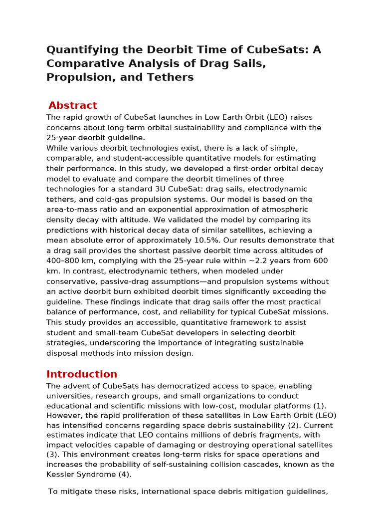Finalized Version For Publication2 | PDF | Satellite | Space Debris