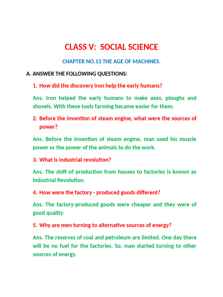 The Age of Machines: Key Concepts | PDF