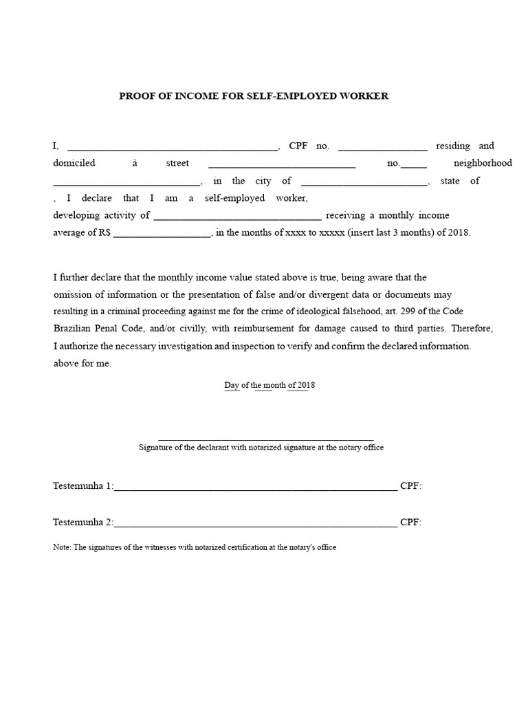 Proof of Self-Employed Income | PDF
