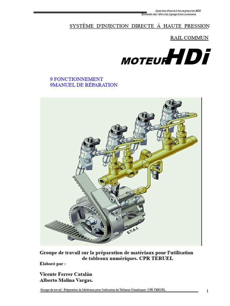 Système d'injection HDI : fonctionnement et entretien | PDF | Injection ...