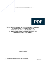 Enfermedades y días de incapacidad laboral