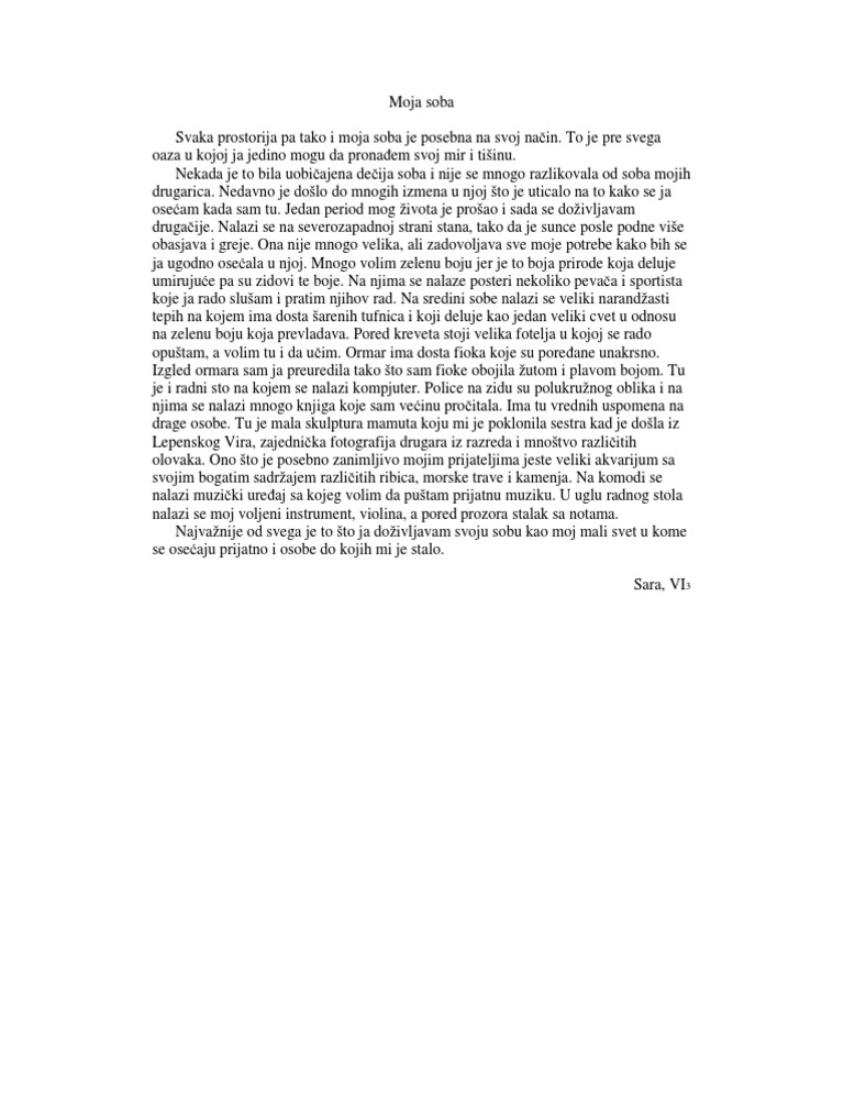 sastav iz srpskog za 6. razred