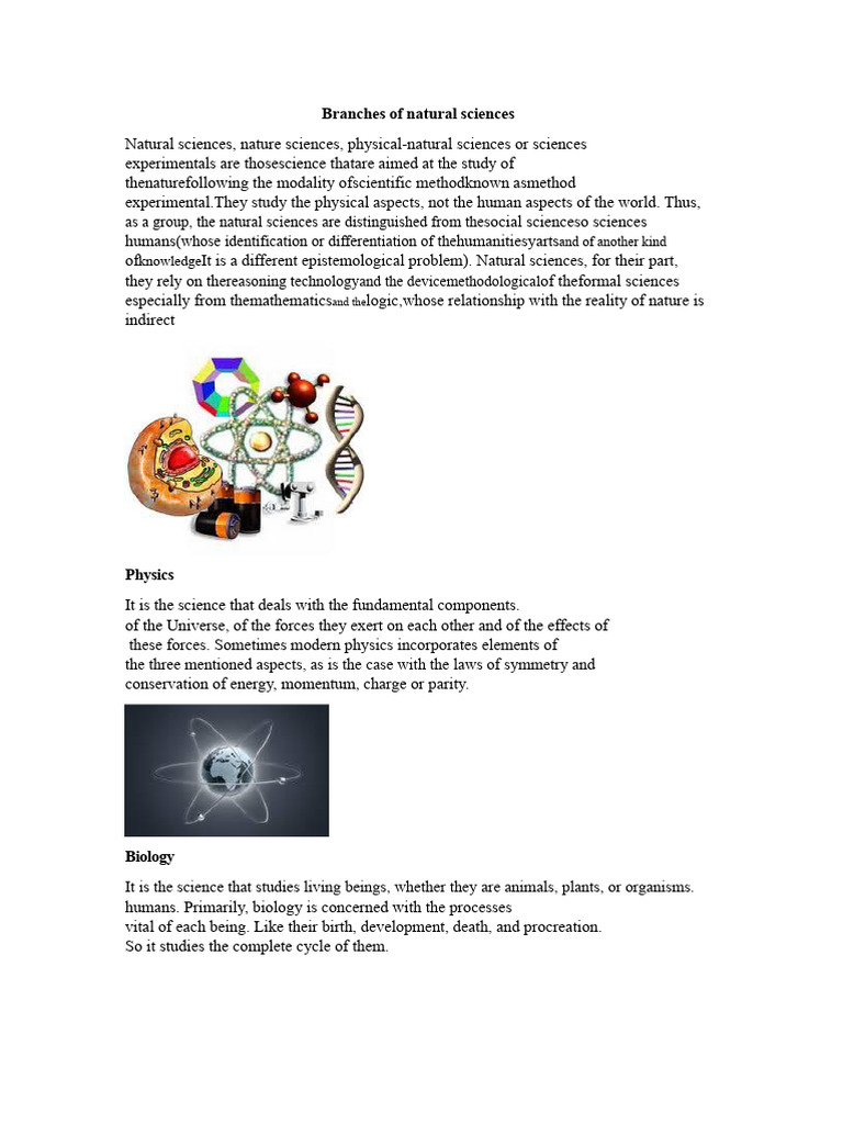 Overview of Natural Sciences Branches | PDF | Natural Sciences | Biology