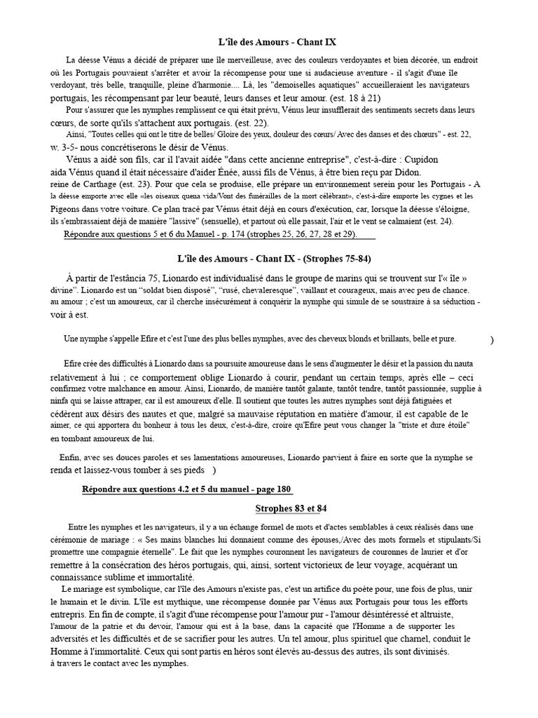 L'île des Amours : Vénus et Lionardo | PDF