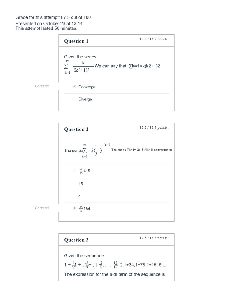 Final Exam - Week 8 Calculus 2 | PDF | Series (Mathematics ...