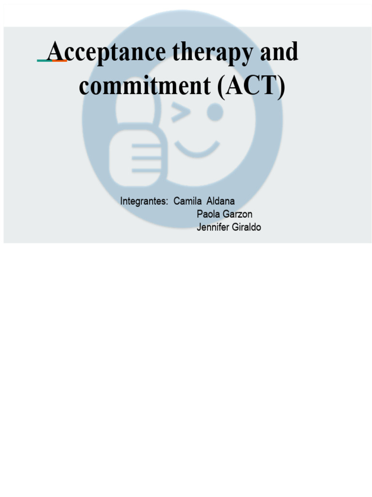 Acceptance and Commitment Therapy | PDF | Behavioural Sciences | Mental ...