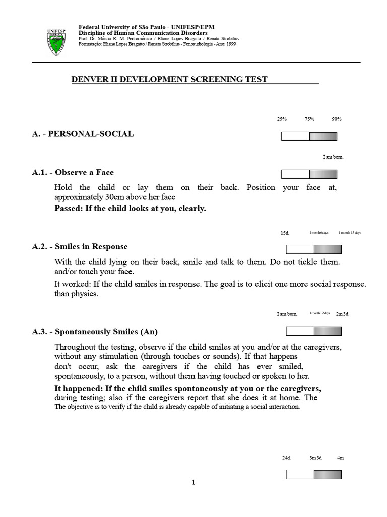 Denver II Development Screening Test Guide | PDF | Drawing