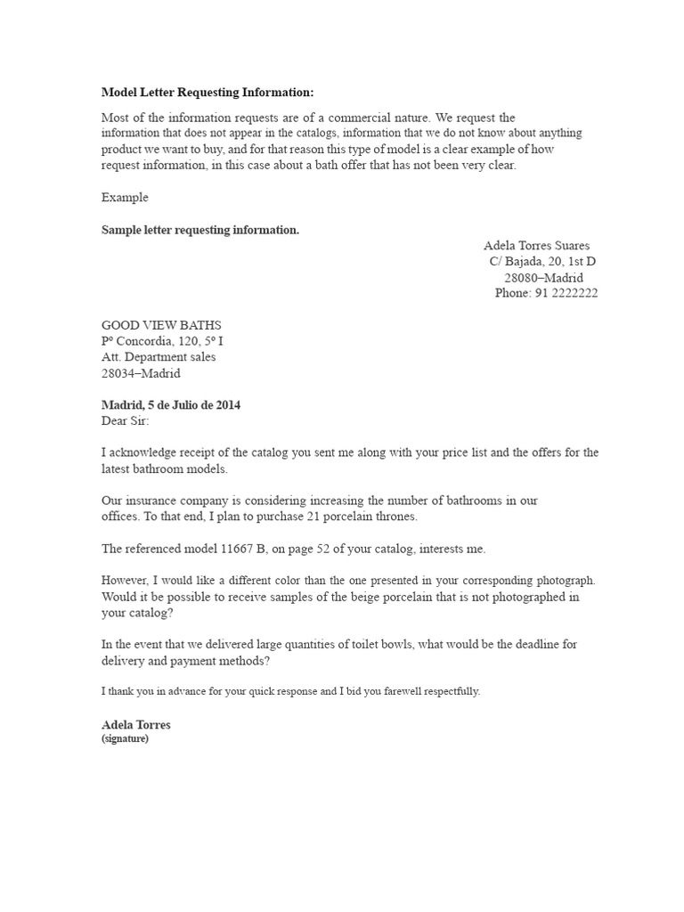 Models of Request Letters | PDF | Identity Document
