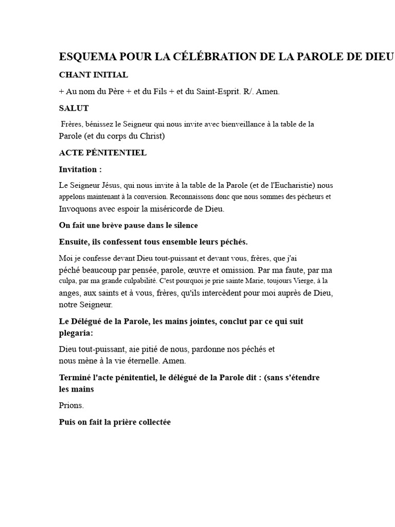 Célébration de la Parole de Dieu | PDF