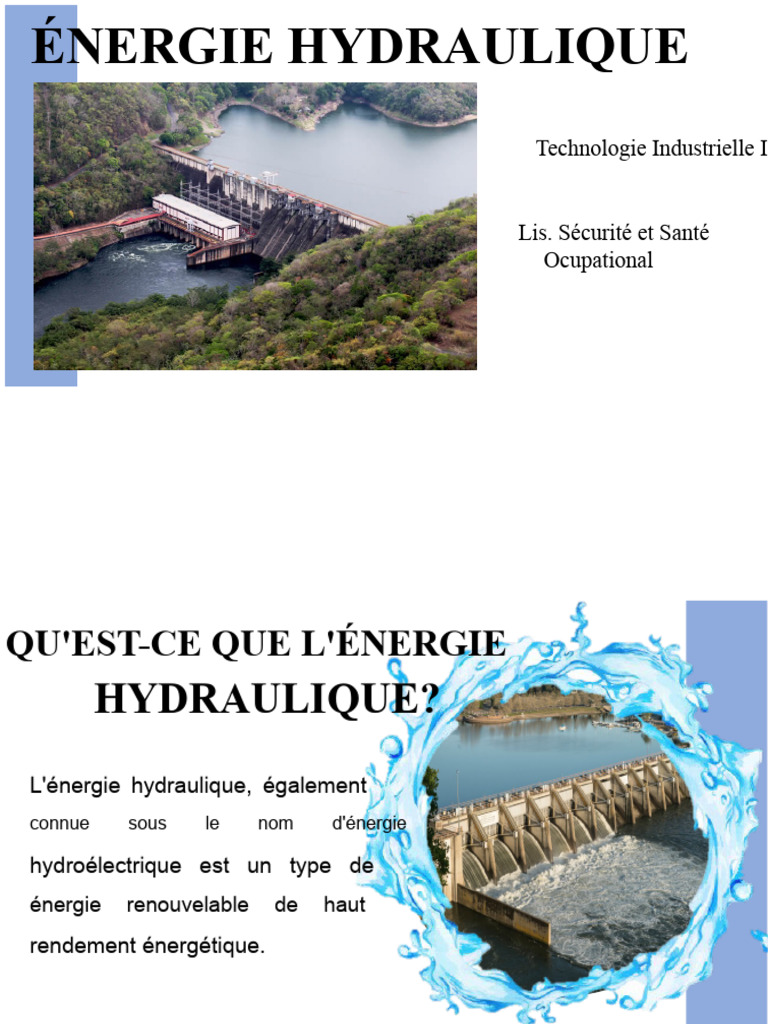 Avantages et inconvénients de l'énergie hydraulique PDF — free download
