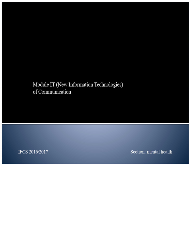 Introduction to IT in Mental Health | PDF | Personal Computers ...