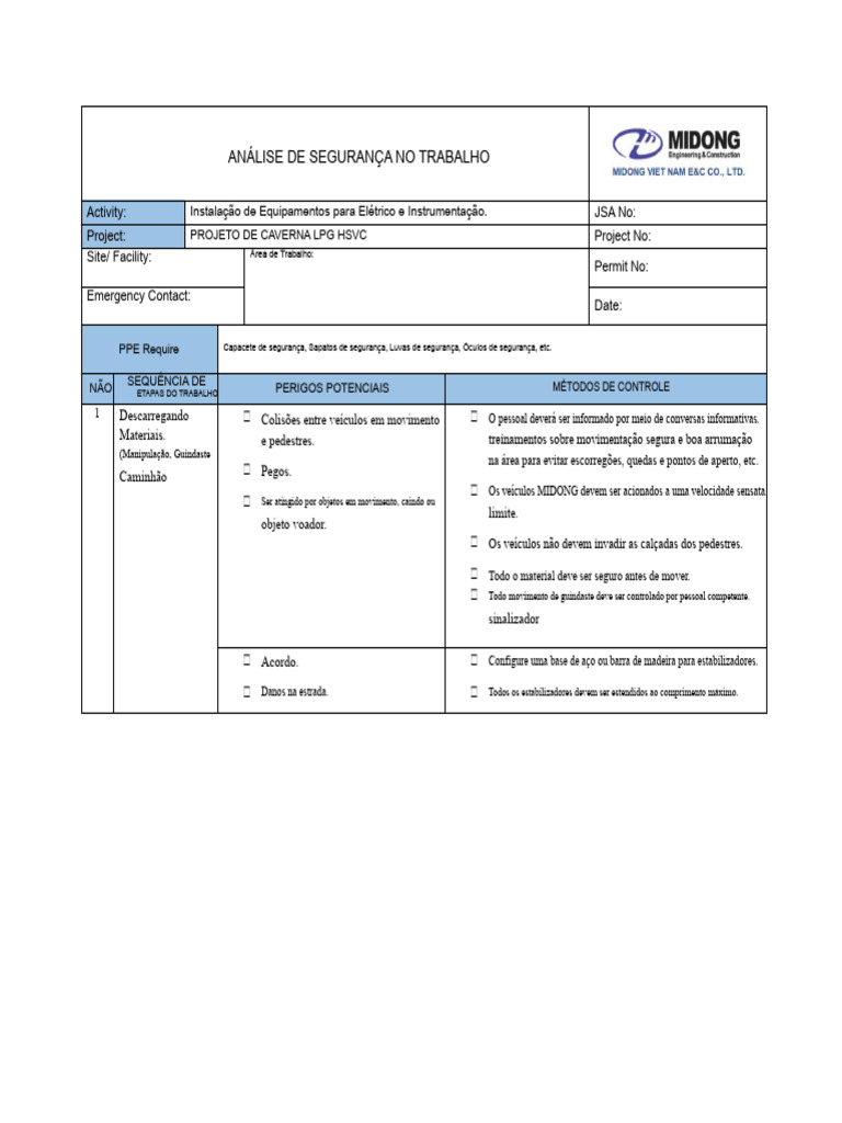 Análise de Segurança no Trabalho Elétrico | PDF | Guindaste (máquina)