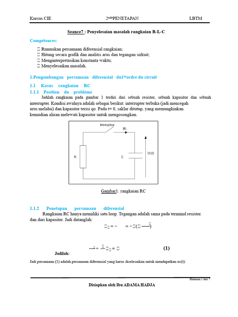 Penyelesaian Masalah Rangkaian R-L-C | PDF
