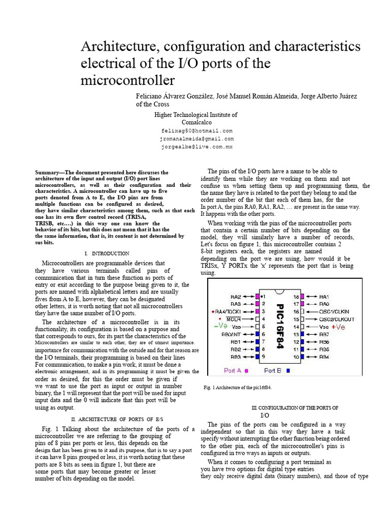 Microcontroller I/O Port Architecture Guide | PDF | Microcontroller ...