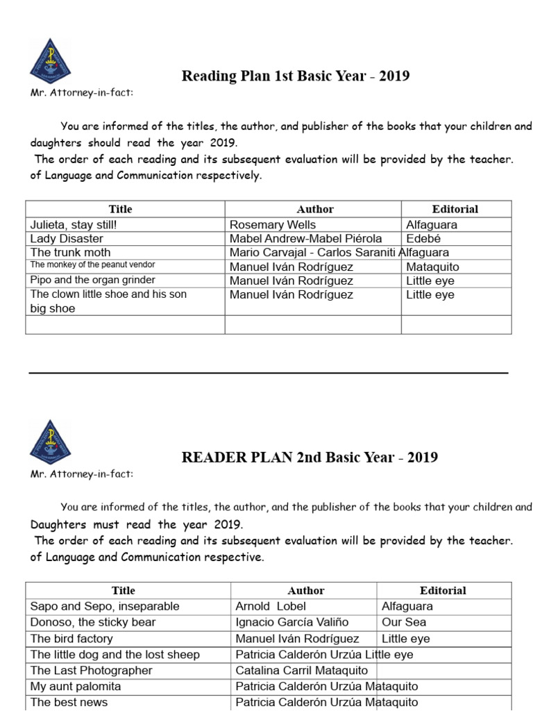 2019 READING PLAN To Deliver | PDF