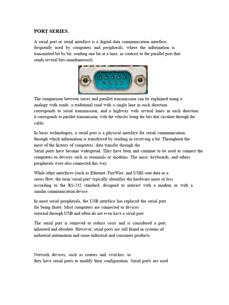 Understanding Serial and Parallel Ports | PDF | Usb | Physical Layer ...