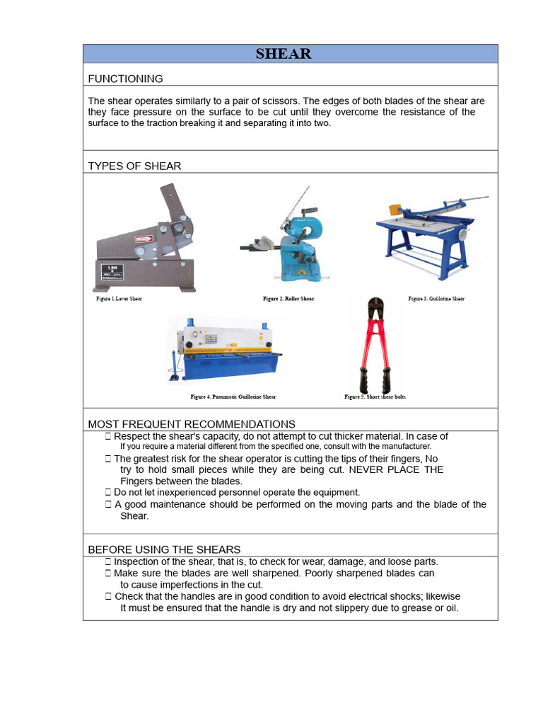 SHEAR | PDF | Scissors | Personal Protective Equipment