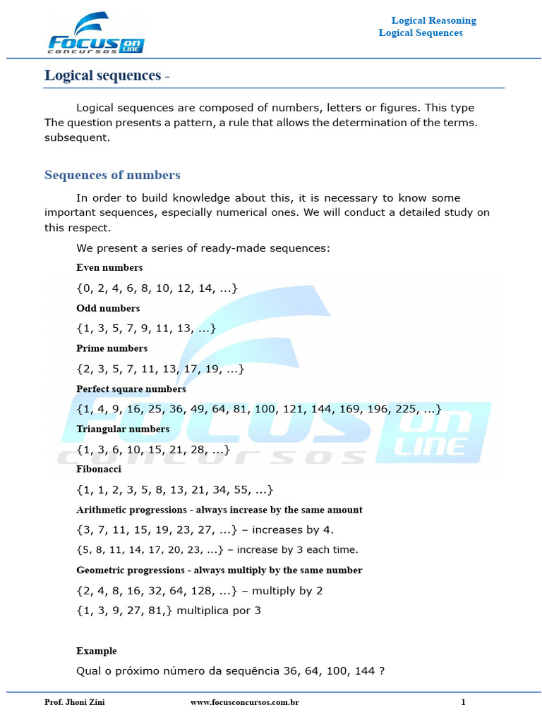 Understanding Logical Sequences | PDF | Numbers | Arithmetic