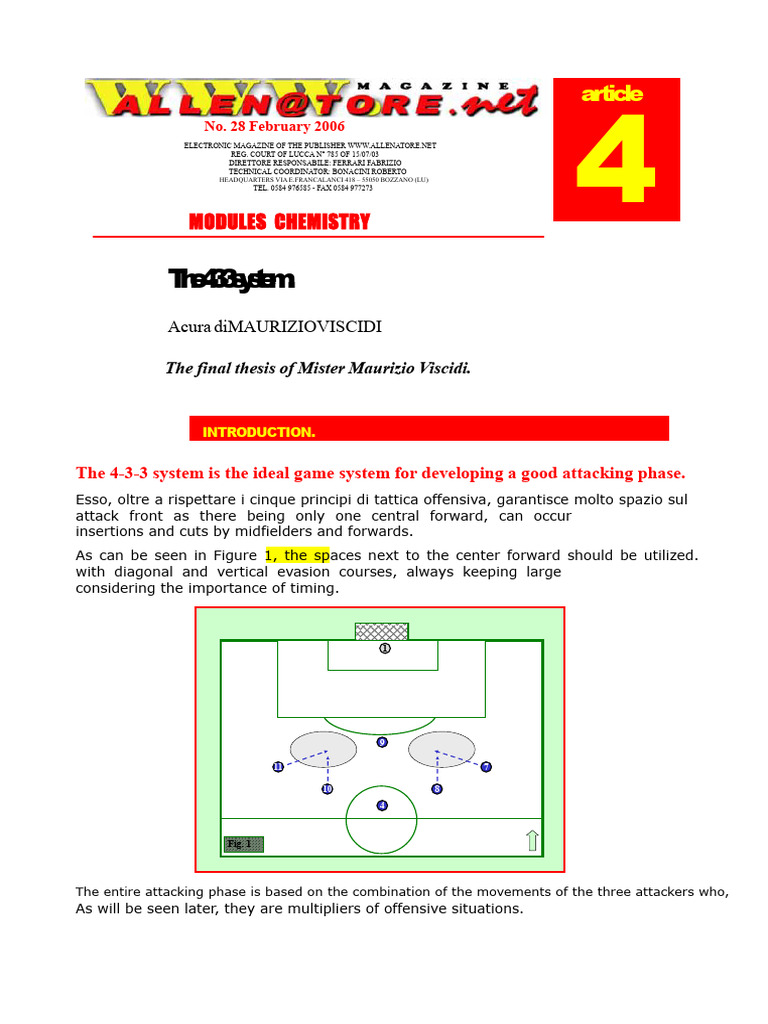 Football Technique - The 4-3-3 System | PDF | Forward (Association ...