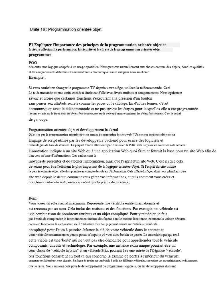 Principes de la Programmation Orientée Objet | PDF | Programmation ...